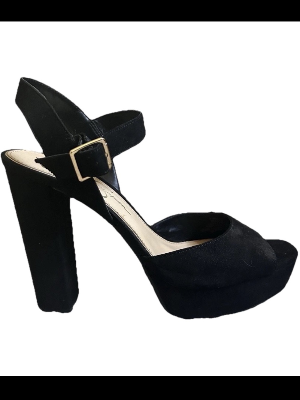 Jessica Simpson Black Suede Platform Heels Size 9